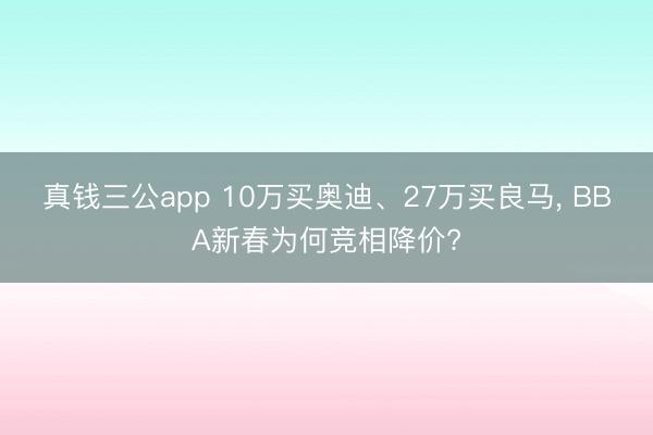 真钱三公app 10万买奥迪、27万买良马， BBA新春为何竞相降价?