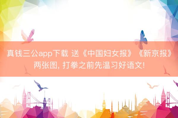 真钱三公app下载 送《中国妇女报》《新京报》两张图, 打拳之前先温习好语文!