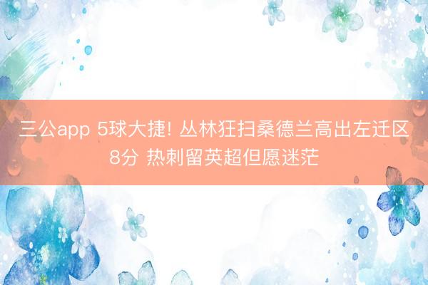 三公app 5球大捷! 丛林狂扫桑德兰高出左迁区8分 热刺留英超但愿迷茫